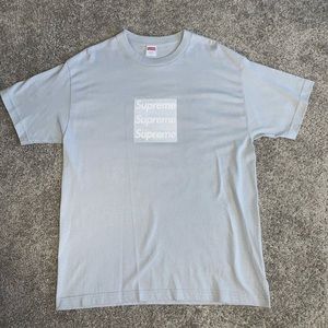 Asspizza Supreme Triple Box Logo Tshirt SZ L, Brand New - Never Worn Grey